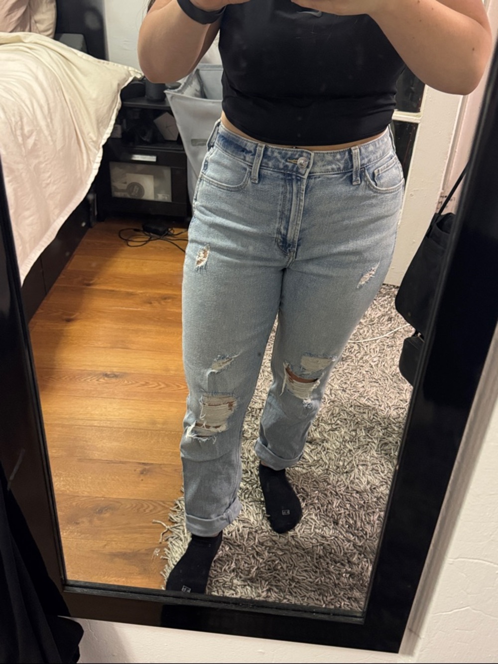 Hollister Light Blue Distressed Boyfriend Jeans